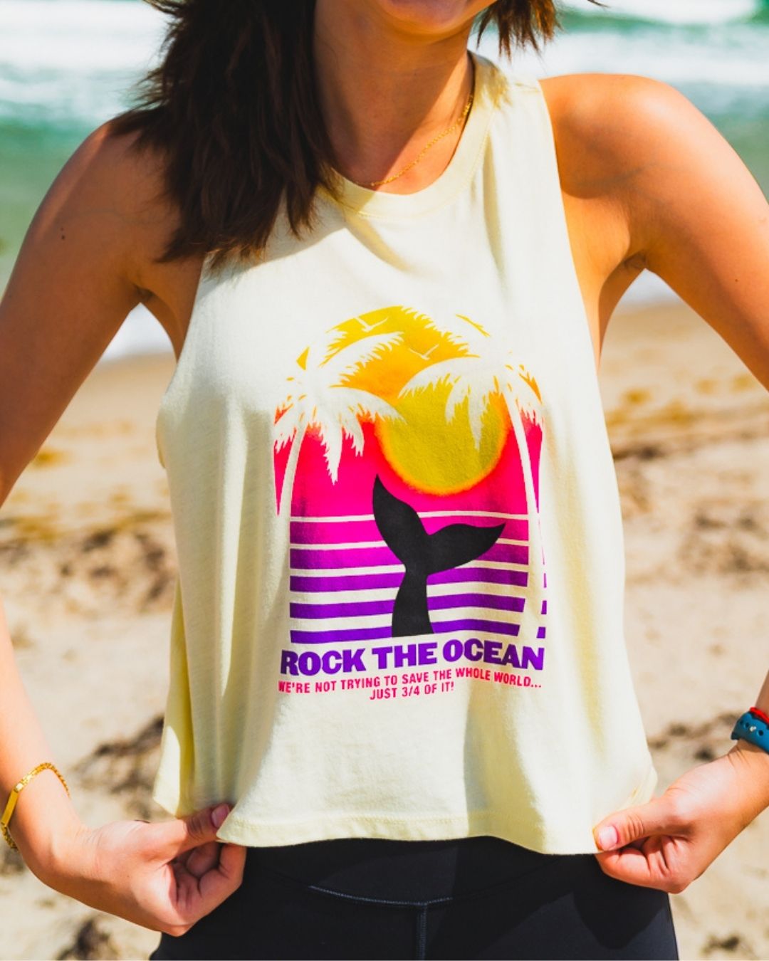 Tails of Sunset Ladies Crop Tank