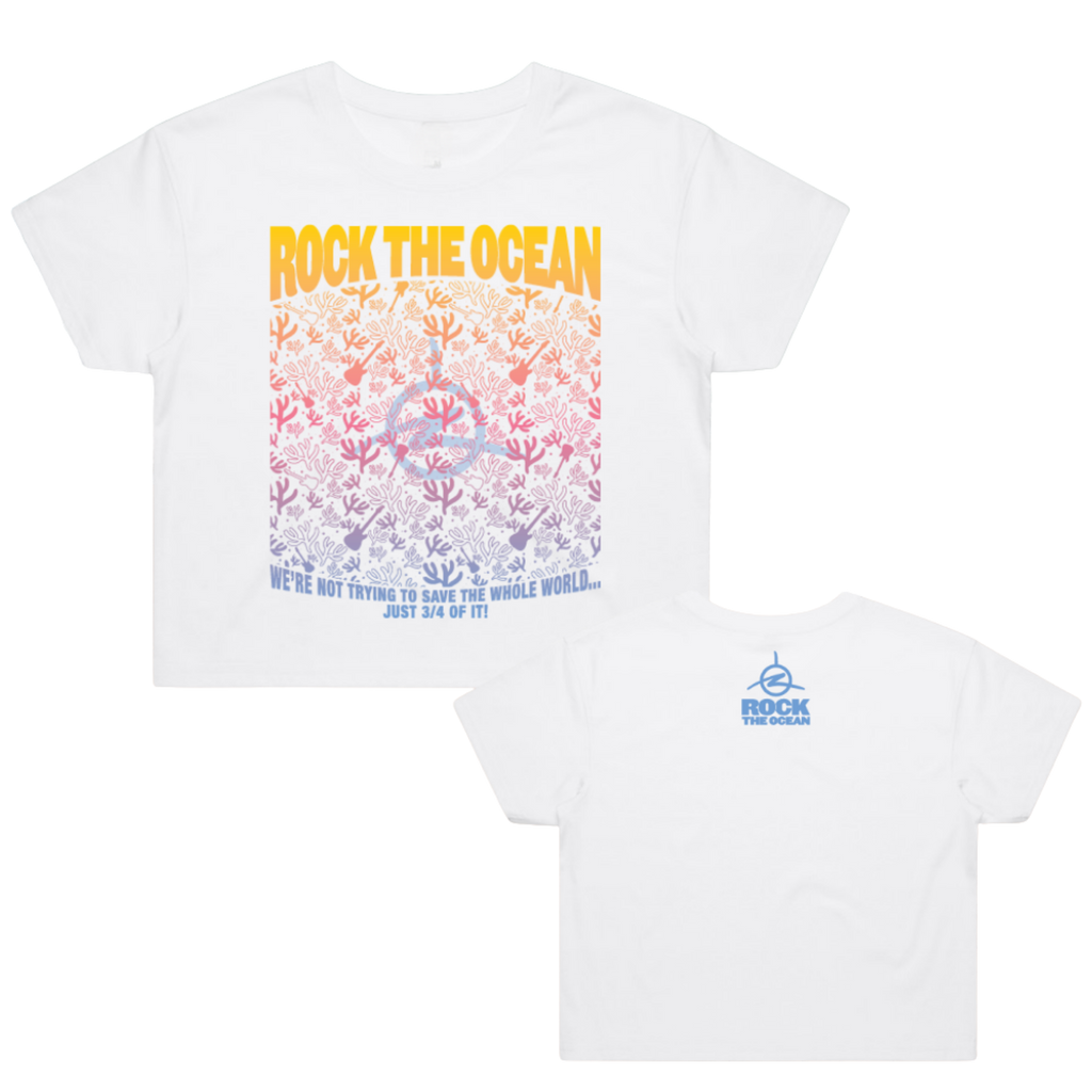 Rainbow Coral Ladies Crop T-Shirt