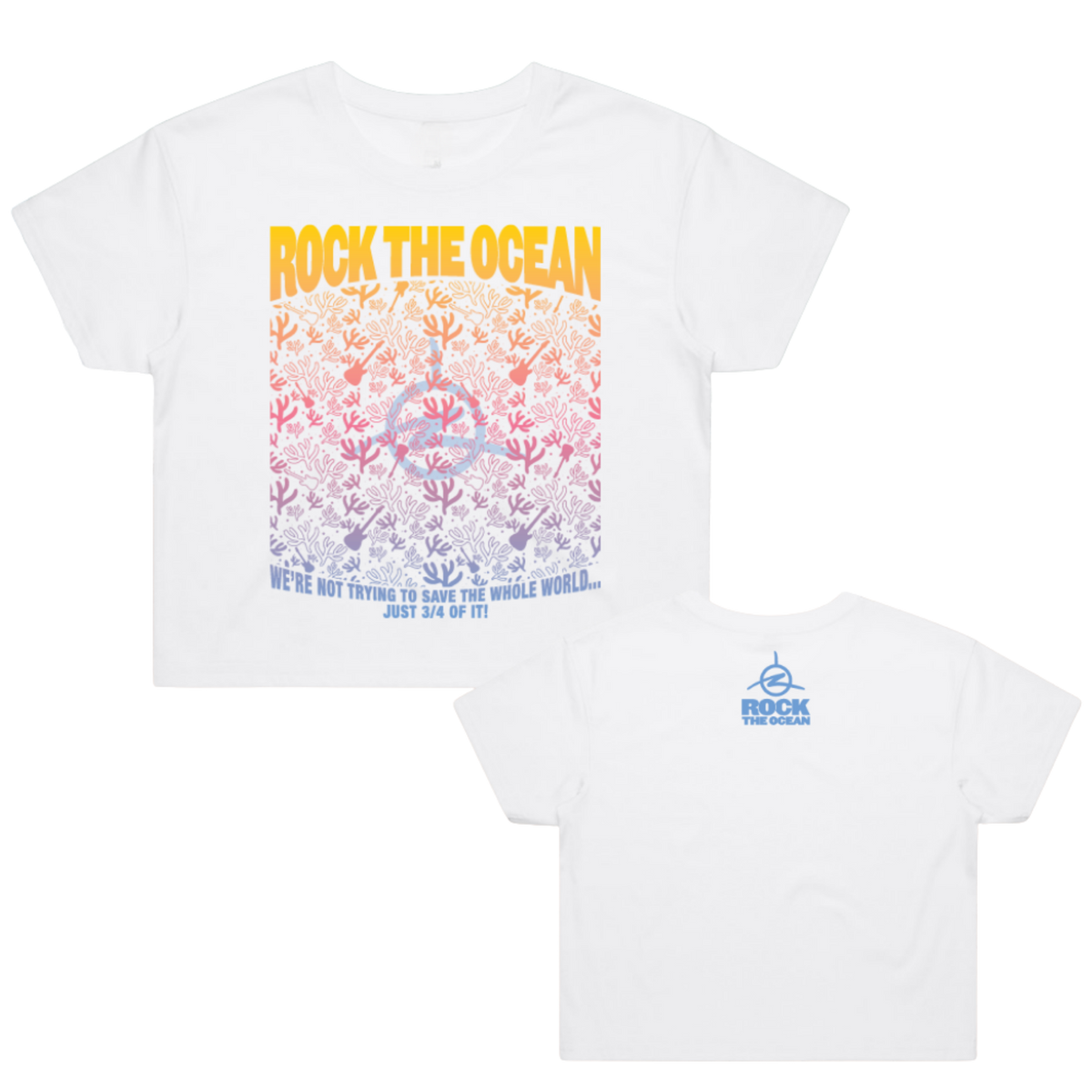 Rainbow Coral Ladies Crop T-Shirt