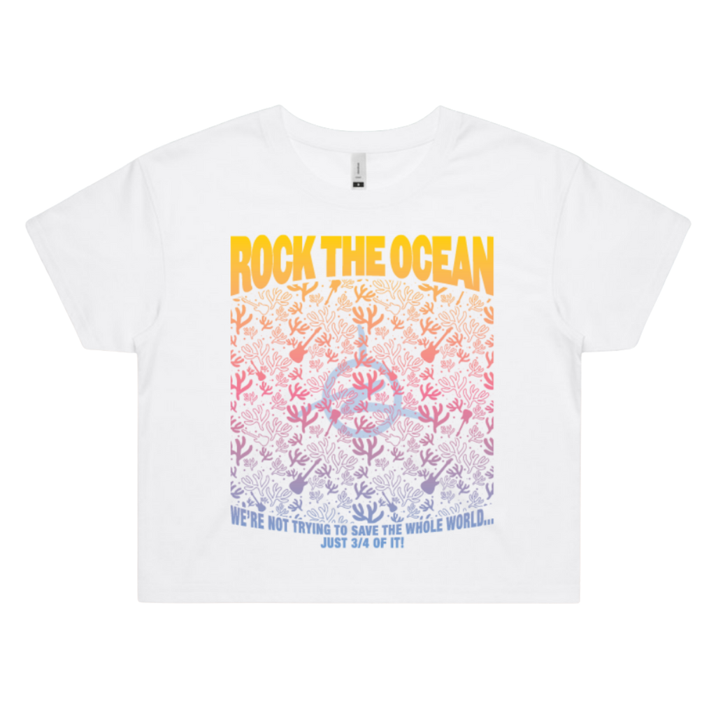 Rainbow Coral Ladies Crop T-Shirt
