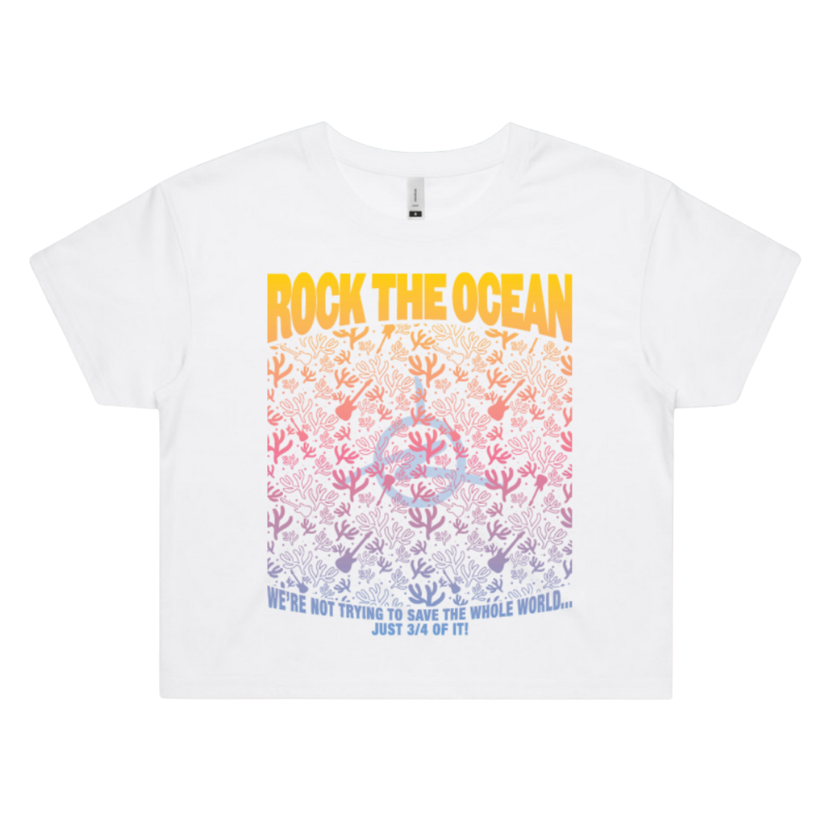 Rainbow Coral Ladies Crop T-Shirt