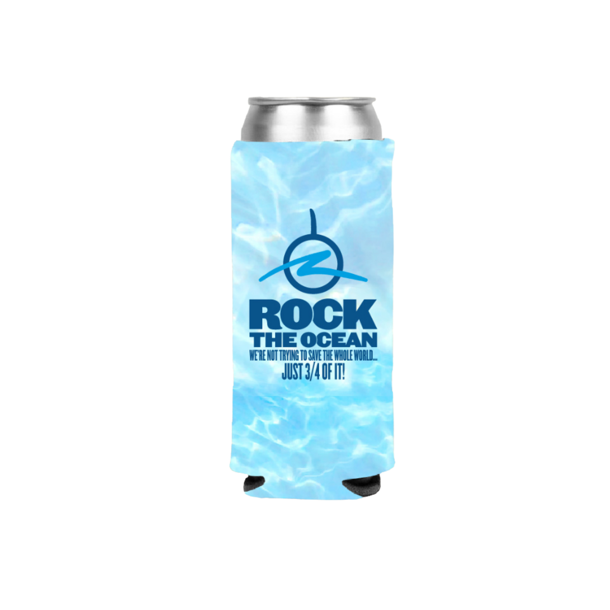 Aqua Camo Slim Can Koozie 12oz
